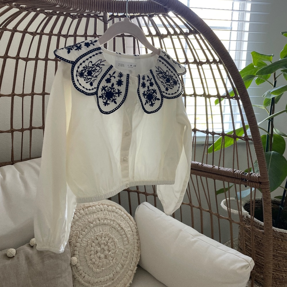 Zara cropped girls shirt NWOT